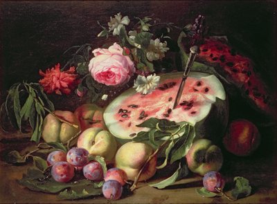 Still Life with a Water Melon by Abraham Brueghel